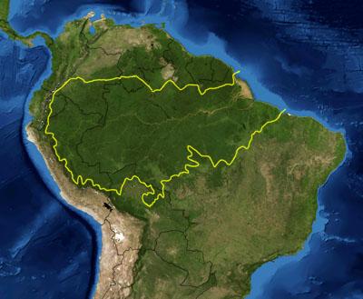 Map of the Amazon rainforest