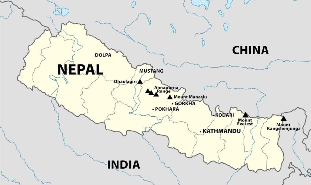 Map of Mount Everest