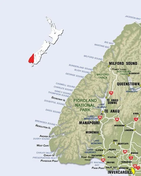 Fiordland Park Map