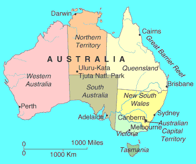 Tasmania Location Map
