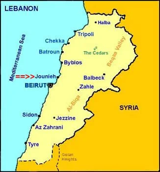 Jeita Grotto Location Map