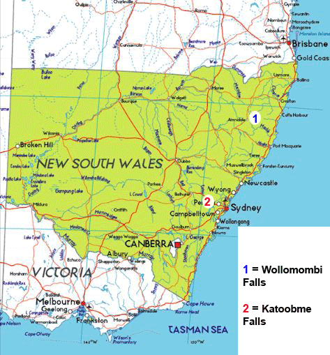 Wollomombi Falls Map