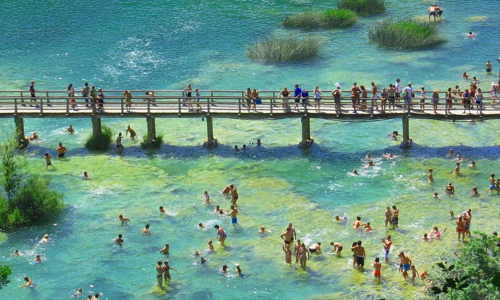 Bathing at Krka National Park