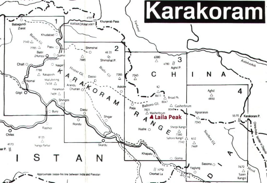 Laila peak map
