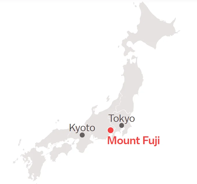 Location of Mount Fuji