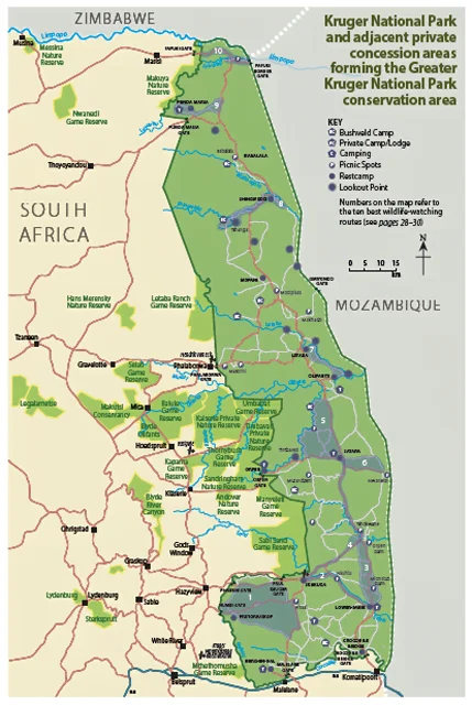 Map of Kruger National Park