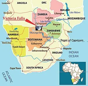 Map of Victoria Falls