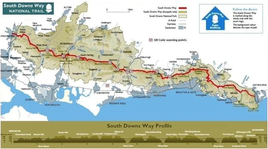 Map of The South Downs