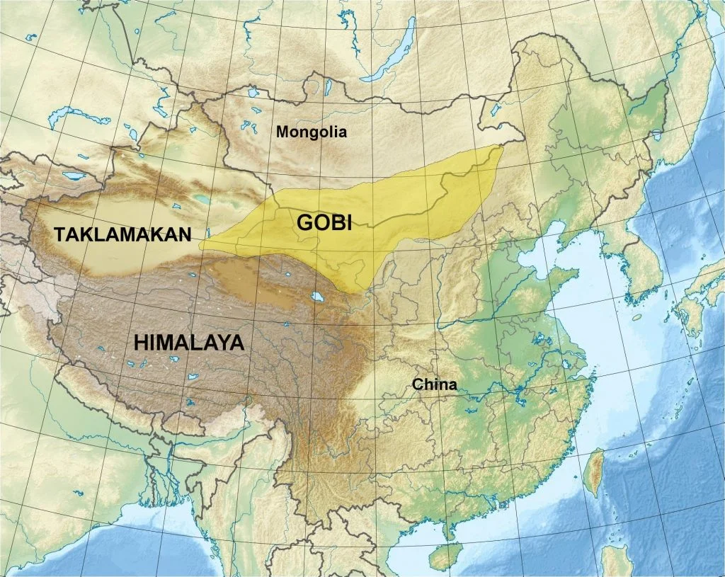 Map of the Taklamakan Desert