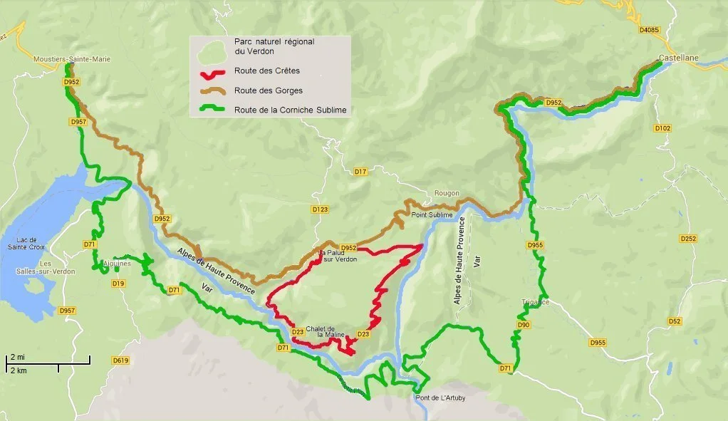Verdon Gorge Routes