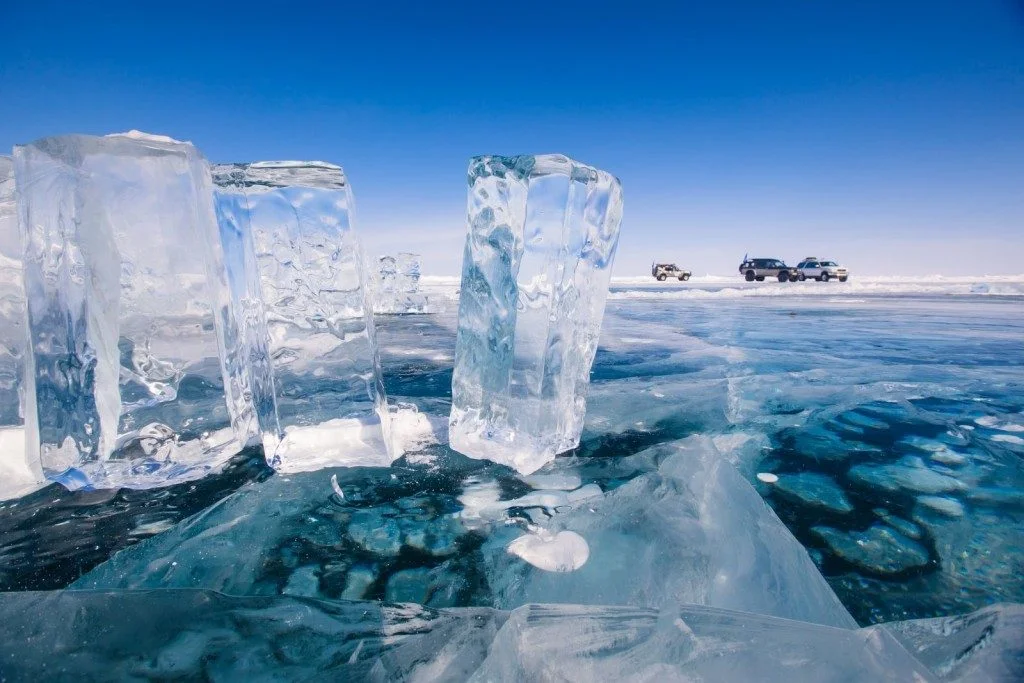 Lake Baikal is frozen for almost five months each year