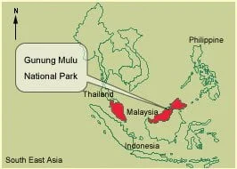 Location Map of the Mulu Caves