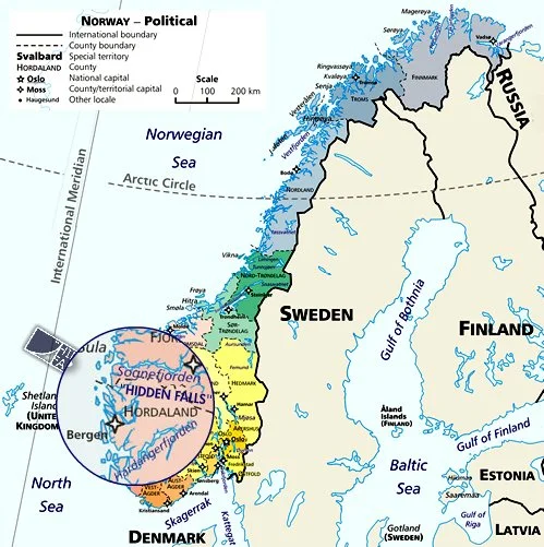 Map of Sognefjorden Location