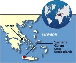 Samaria Gorge Map, Crete, Greece